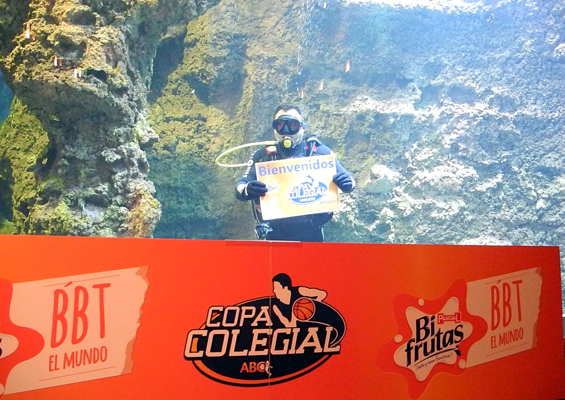 El buzo del Acuario da la bienvenida a la Copa Colegial