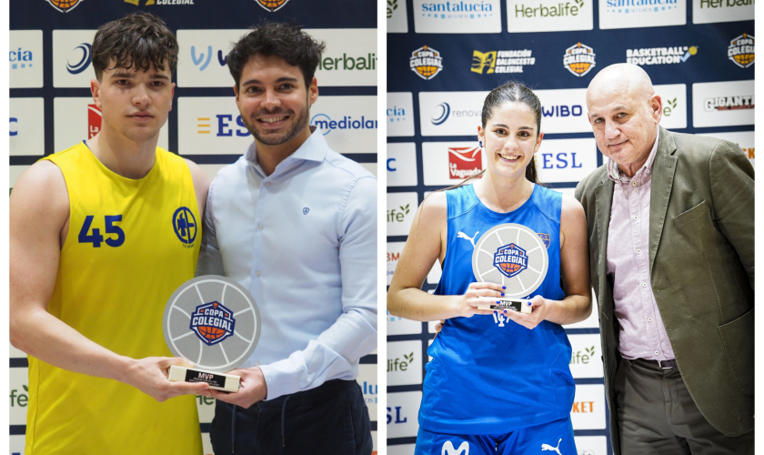 ¡Brutales! Jorge Soriano y Lucía Rodríguez, MVP de la Copa Colegial Madrid 2024