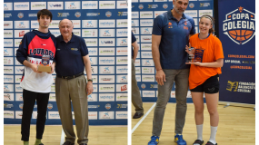 Laia Garcia (EPSA) y Juan R Neri (Lourdes), campeones nacionales del concurso de triples Santalucía