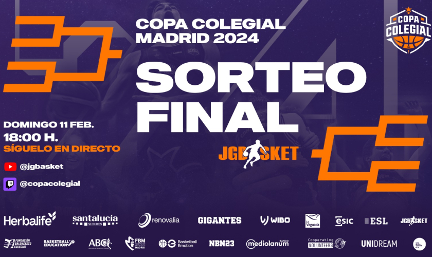 ¡Momento clave! Sorteo cuadro final JGBasket en la Copa Colegial Madrid 