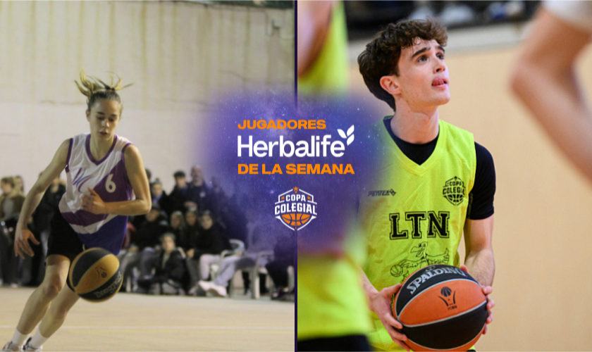 Pol Colominas (Lestonnac) y Marta Becerra (Manyanet St Andreu), jugadores Herbalife de la 2ª semana